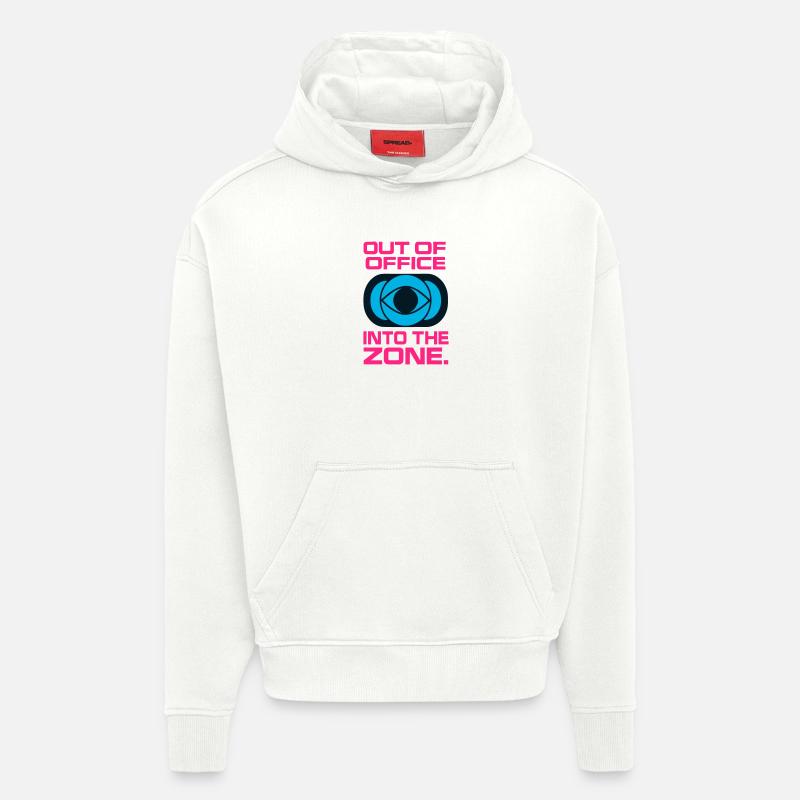Hors Bureau Concentration Zone Travail - Sweat à capuche bio épais oversize fabriqué en UE - OFF WHITE