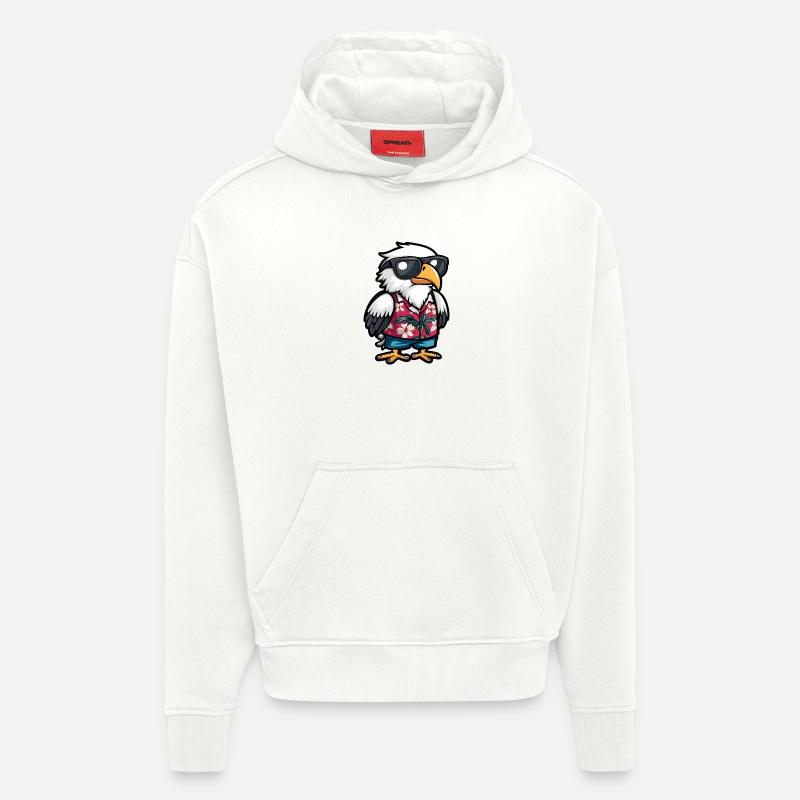 Vacances Eagle Comic - Sweat à capuche bio épais oversize fabriqué en UE - OFF WHITE