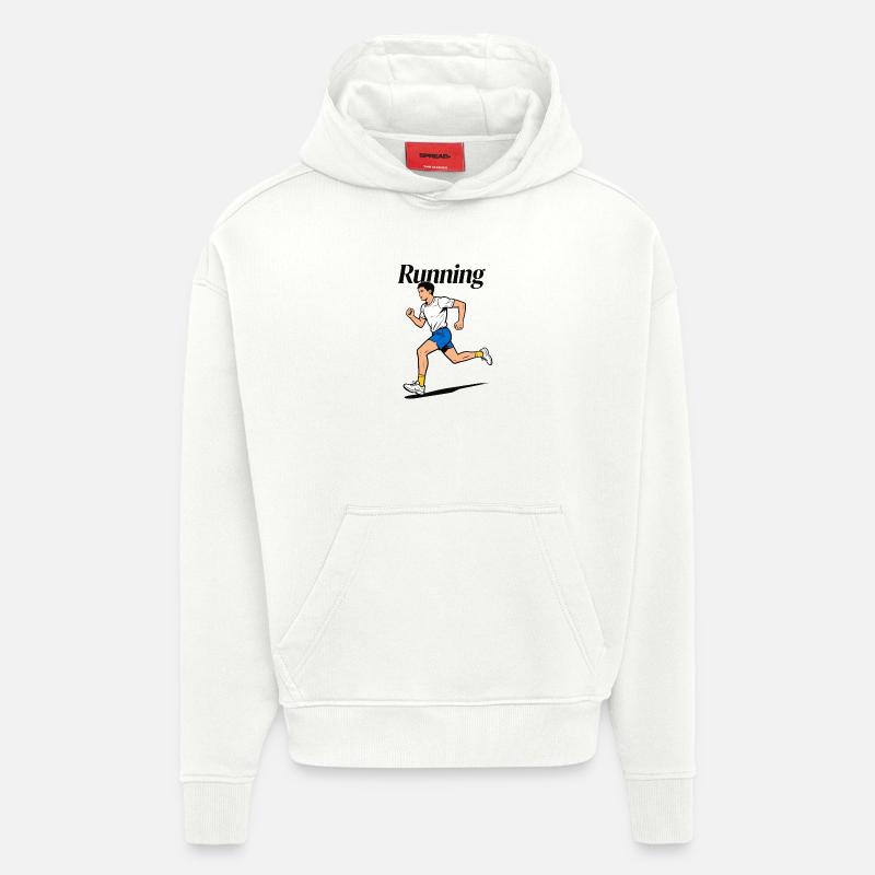 Course en course - Sweat à capuche bio épais oversize fabriqué en UE - OFF WHITE