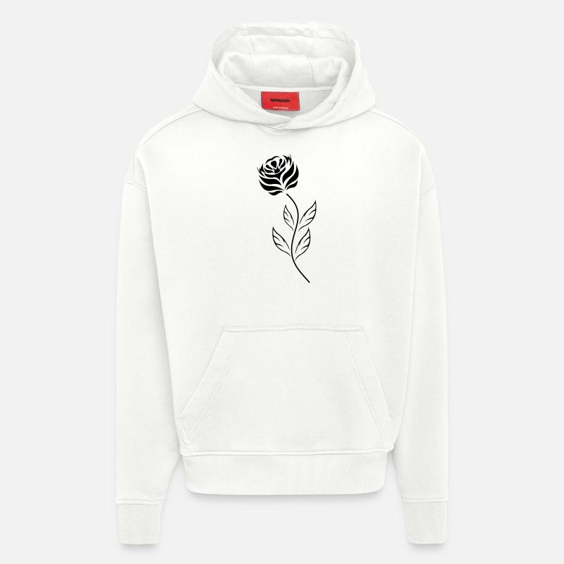 black_rose - Sweat à capuche bio épais oversize fabriqué en UE - OFF WHITE