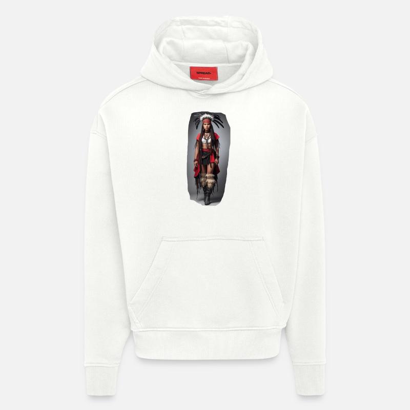 Fille indienne - Sweat à capuche bio épais oversize fabriqué en UE - OFF WHITE