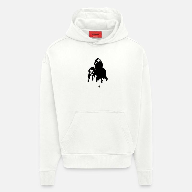 graffiti_2 - Sweat à capuche bio épais oversize fabriqué en UE - OFF WHITE