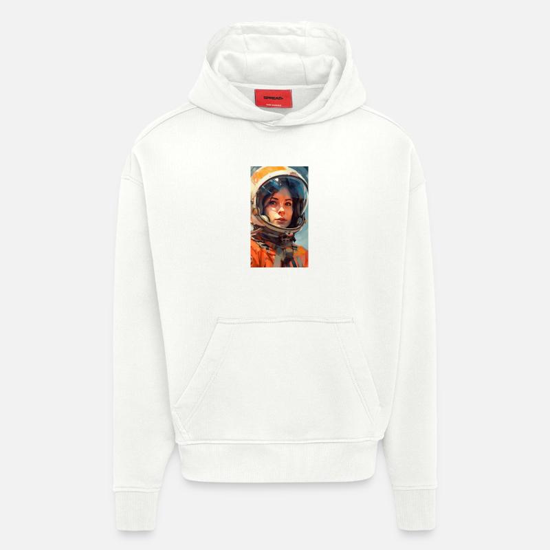 Fille de l’espace - Sweat à capuche bio épais oversize fabriqué en UE - OFF WHITE