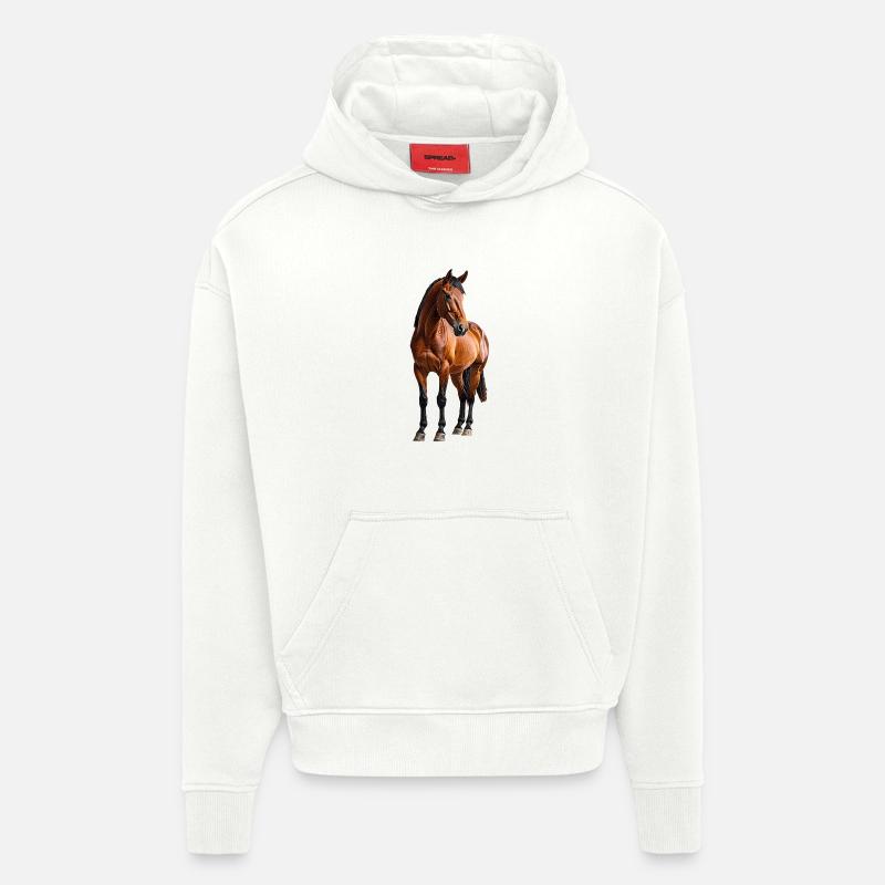 Cheval - Sweat à capuche bio épais oversize fabriqué en UE - OFF WHITE