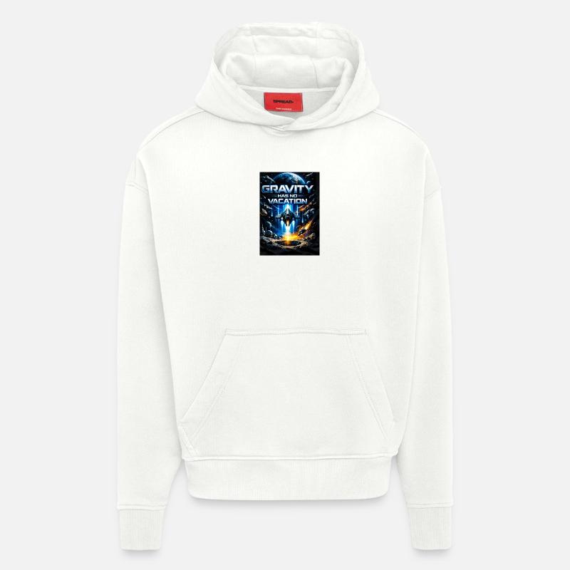 La gravité n’a pas de vacances - Sweat à capuche bio épais oversize fabriqué en UE - OFF WHITE