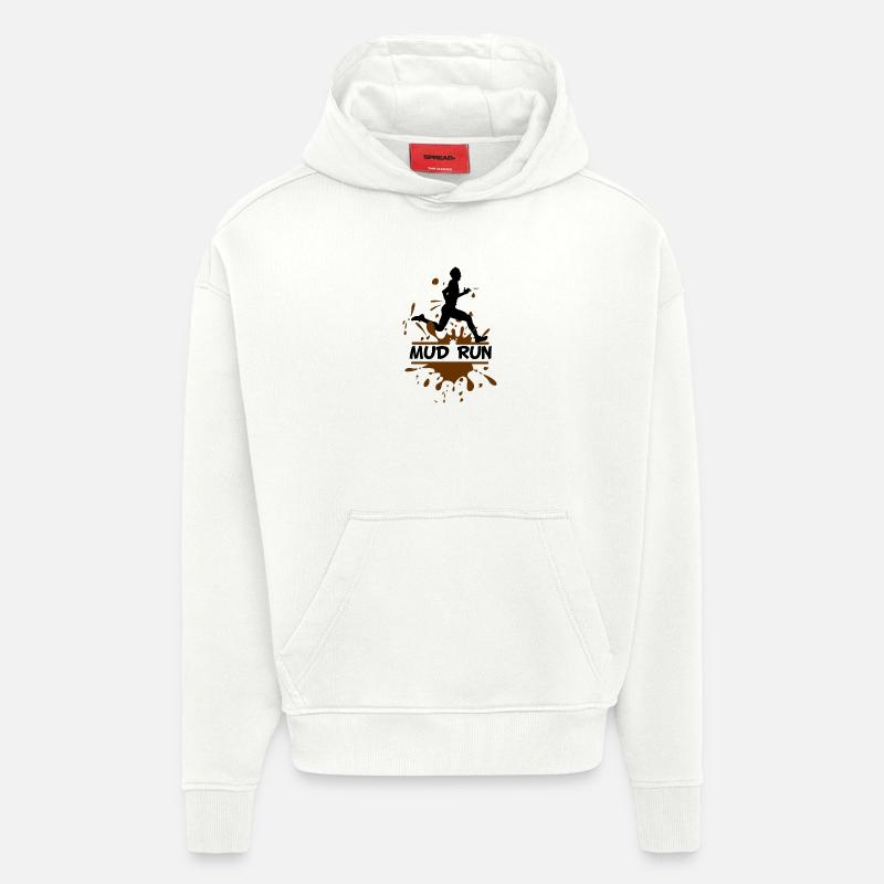 Mud Run Man – Modder Runner - Hoodie- made by SPREAD - OFF WHITE