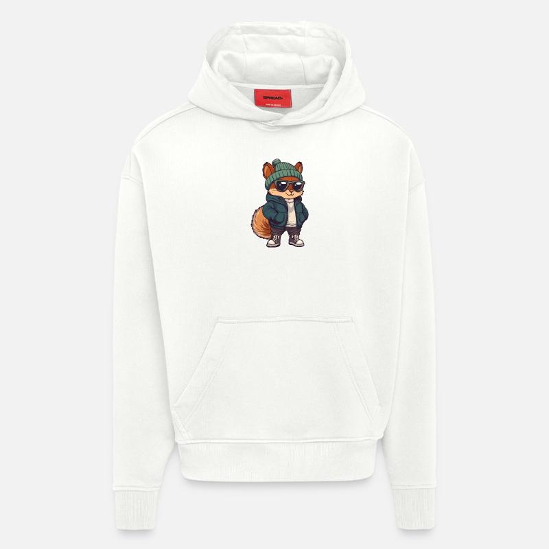 Eichhörnchen Winter Comic - Hoodie- made by SPREAD  - OFF WHITE