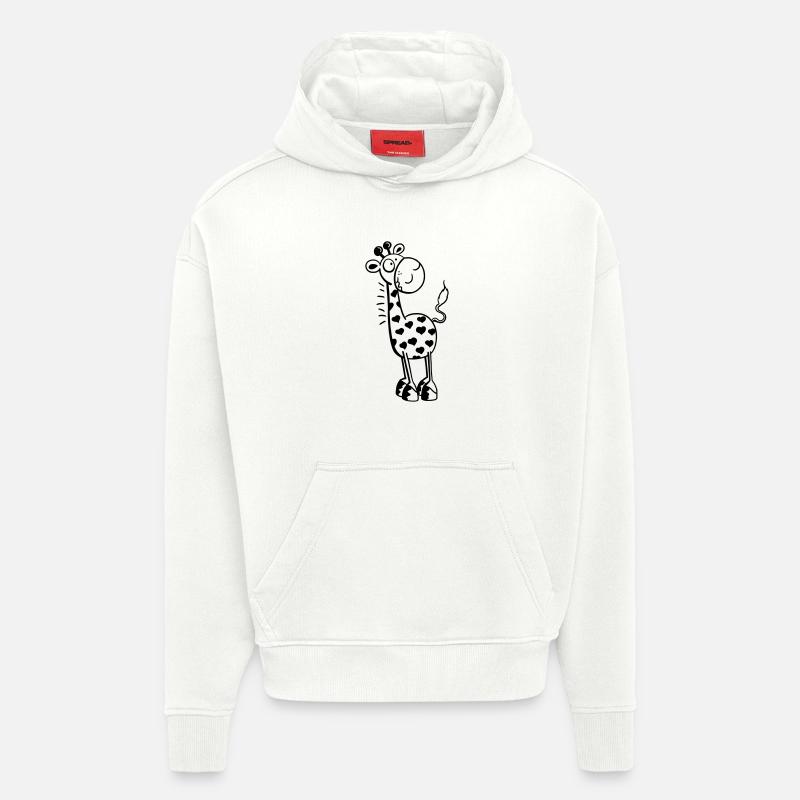 Herzliche Giraffe - Giraffen - Tiere - Comic - Hoodie- made by SPREAD  - OFF WHITE