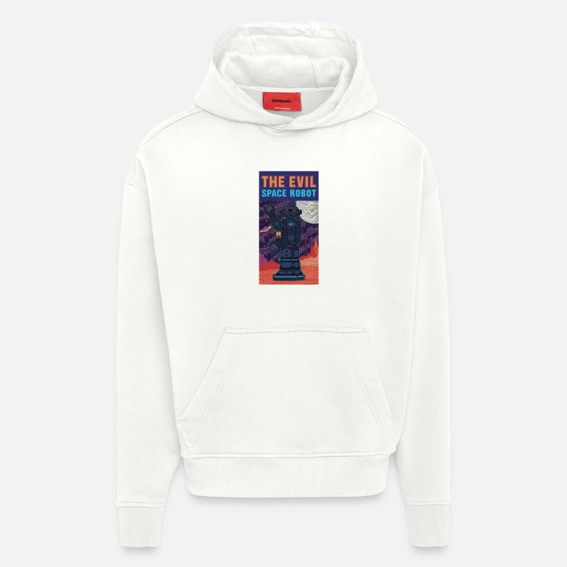 Le robot spatial martien - Sweat à capuche bio épais oversize fabriqué en UE - OFF WHITE