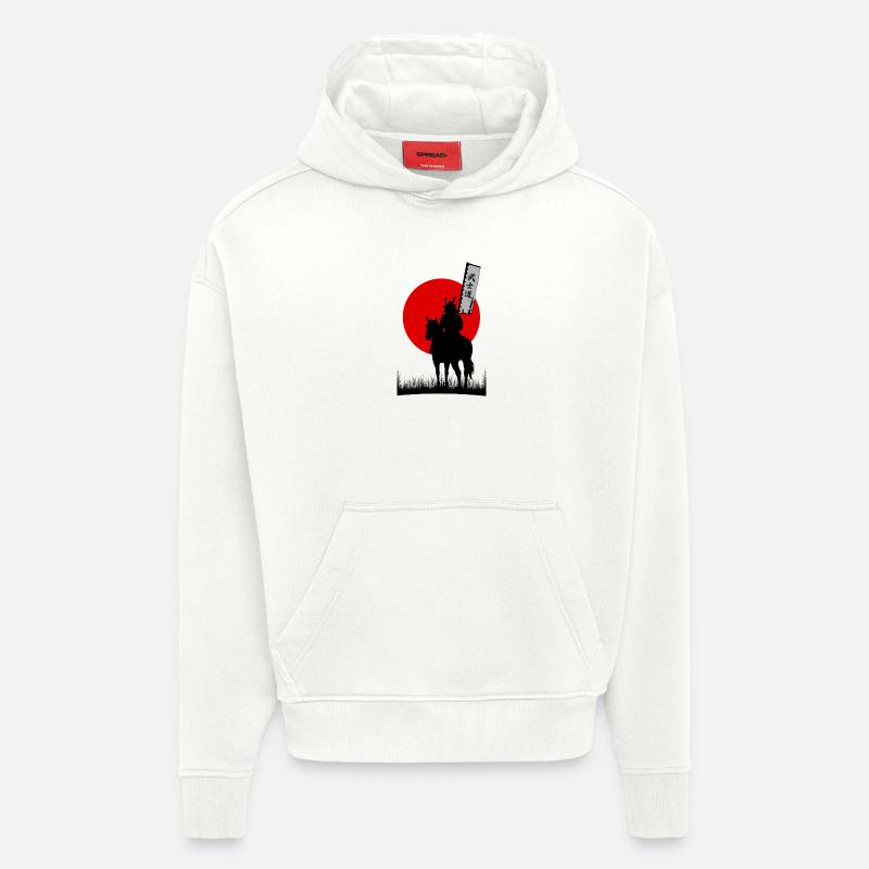 BUSHIDO, SAMURAI-KRIEGER-CODE | 8K SAUBERE SILHOUTTE - Hoodie- made by SPREAD  - OFF WHITE