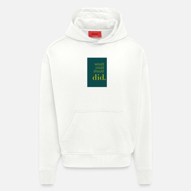 Did should could would Poster Design - Sweat à capuche bio épais oversize fabriqué en UE - OFF WHITE
