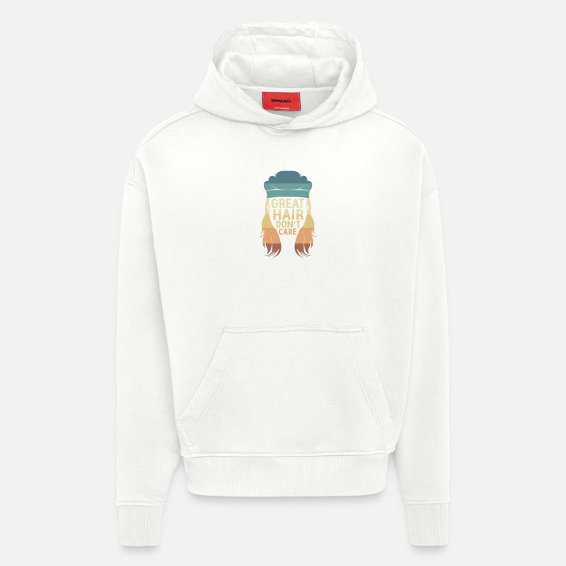 Coupe mullet coupe mulet - Sweat à capuche bio épais oversize fabriqué en UE - OFF WHITE