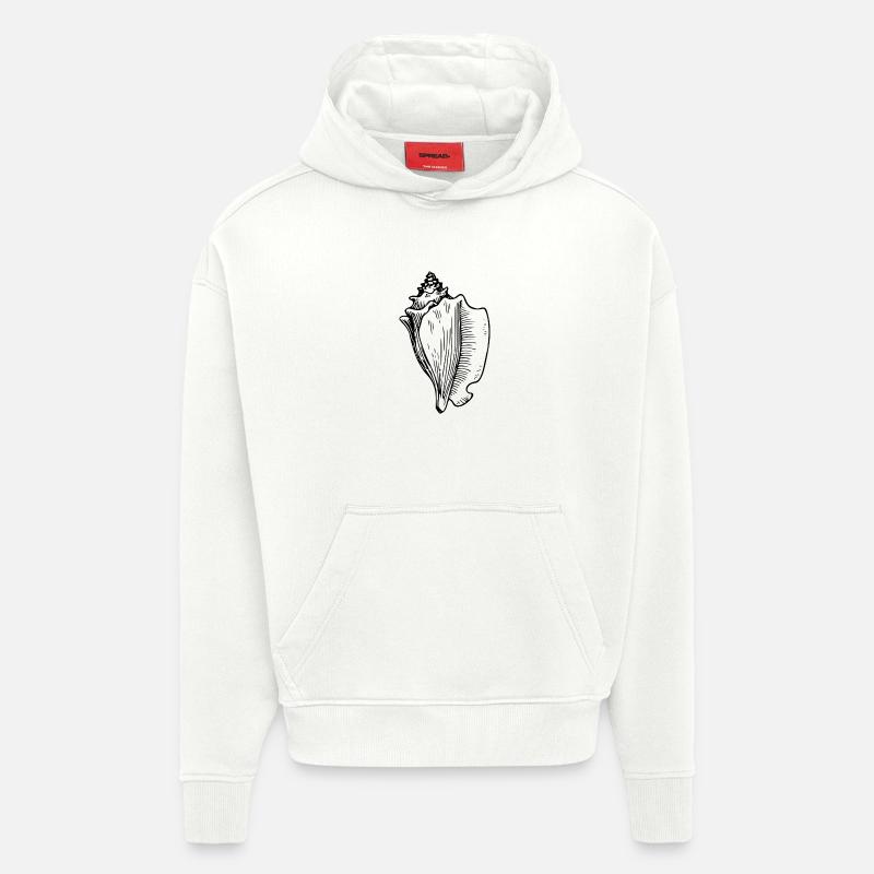 conch 48143 1280 - Sweat à capuche bio épais oversize fabriqué en UE - OFF WHITE