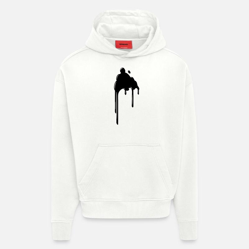 Patch blob - Sweat à capuche bio épais oversize fabriqué en UE - OFF WHITE