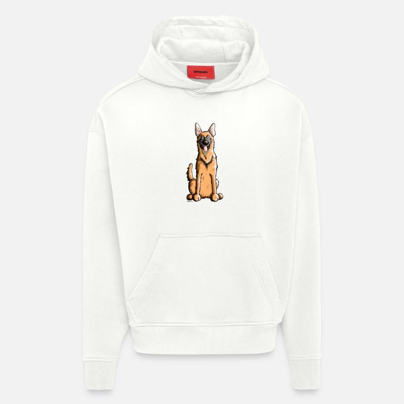 Mignon Malinois Chien - Sweat à capuche bio épais oversize fabriqué en UE - OFF WHITE