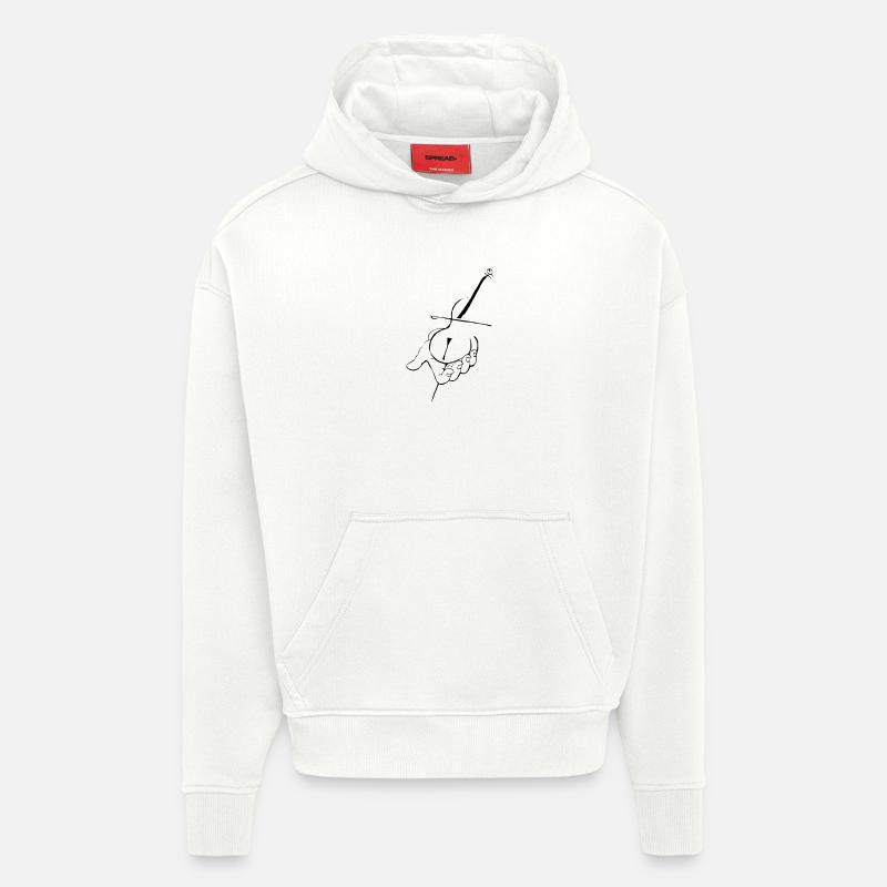 Violoncelle à la main - Sweat à capuche bio épais oversize fabriqué en UE - OFF WHITE