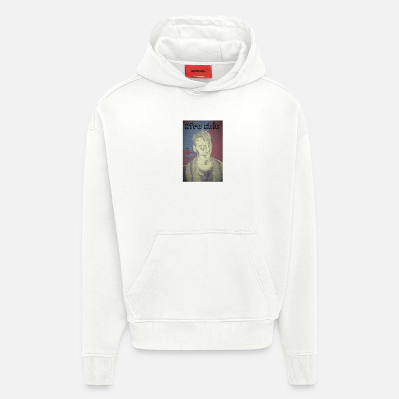 Afro chic - Sweat à capuche bio épais oversize fabriqué en UE - OFF WHITE