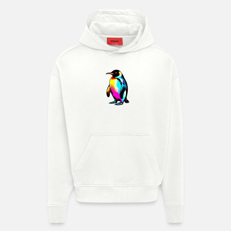 Pingouin - Sweat à capuche bio épais oversize fabriqué en UE - OFF WHITE
