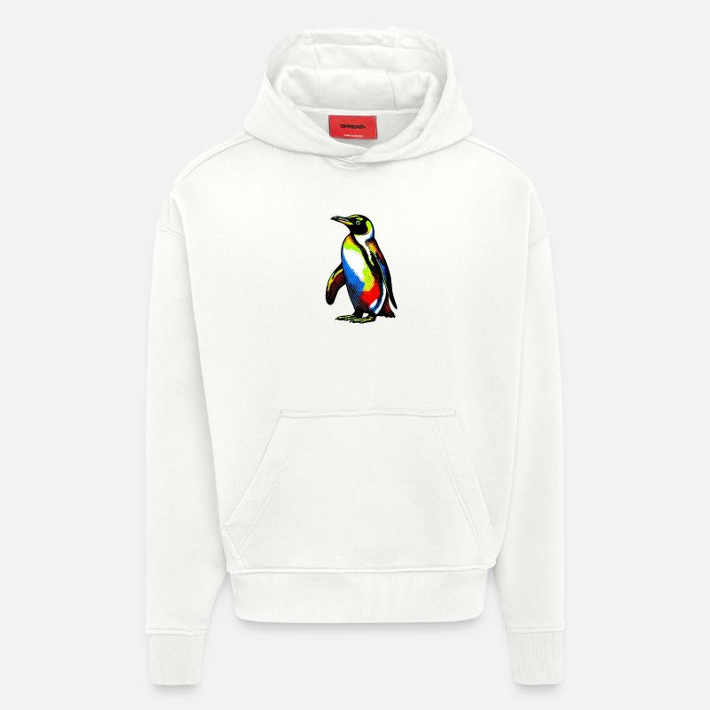Pingouin - Sweat à capuche bio épais oversize fabriqué en UE - OFF WHITE
