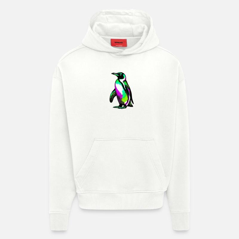 Pingouin - Sweat à capuche bio épais oversize fabriqué en UE - OFF WHITE
