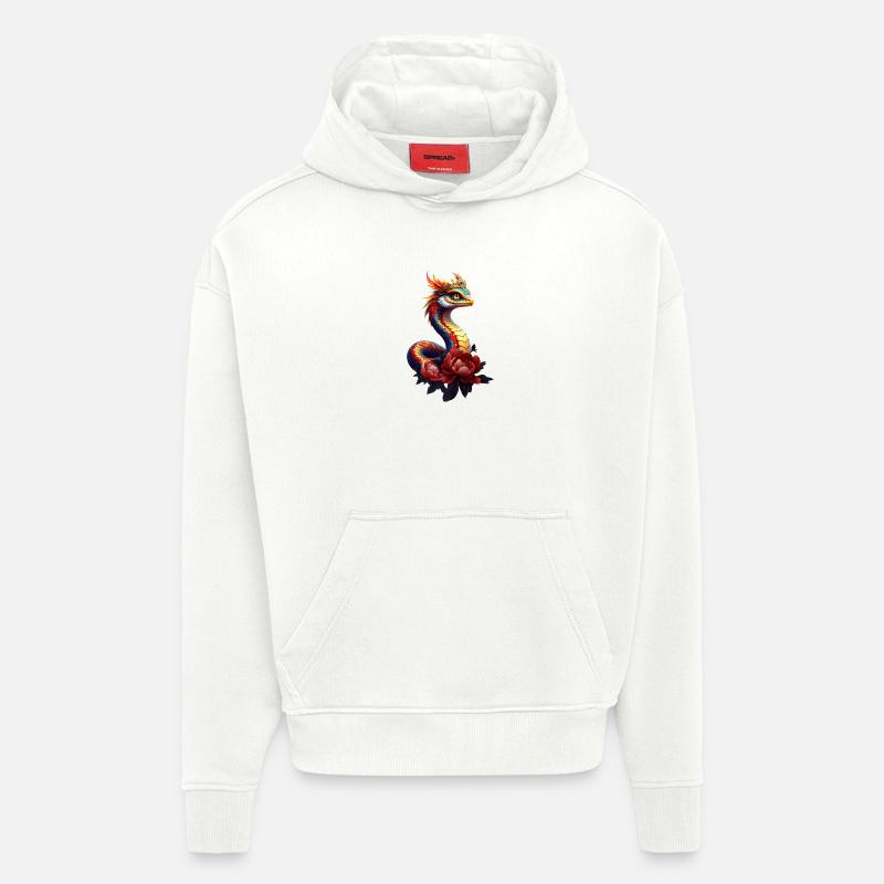 Véritable serpent étoile de l’univers. - Sweat à capuche bio épais oversize fabriqué en UE - OFF WHITE