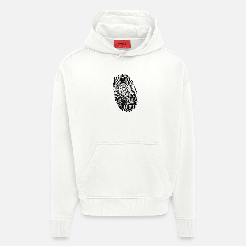 Empreinte digitale - Sweat à capuche bio épais oversize fabriqué en UE - OFF WHITE