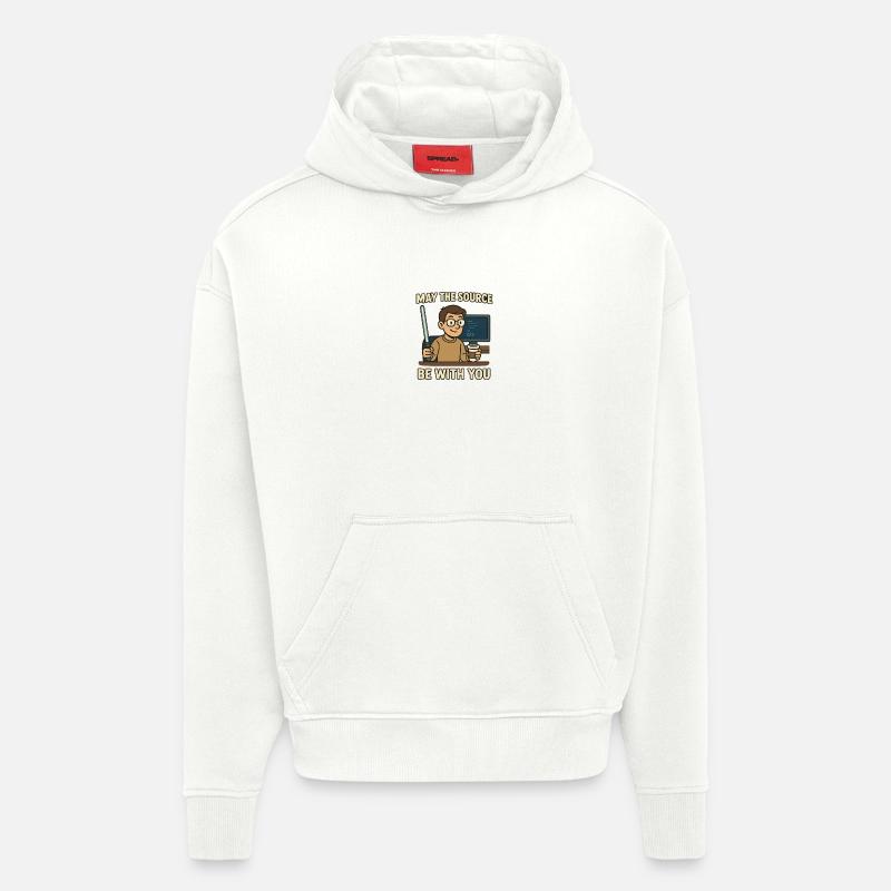 Que la Source soit avec vous - Sweat à capuche bio épais oversize fabriqué en UE - OFF WHITE