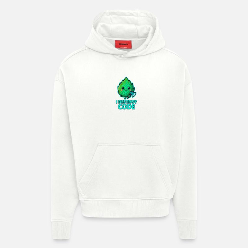 Guerrier Code de la Feuille Verte - Sweat à capuche bio épais oversize fabriqué en UE - OFF WHITE