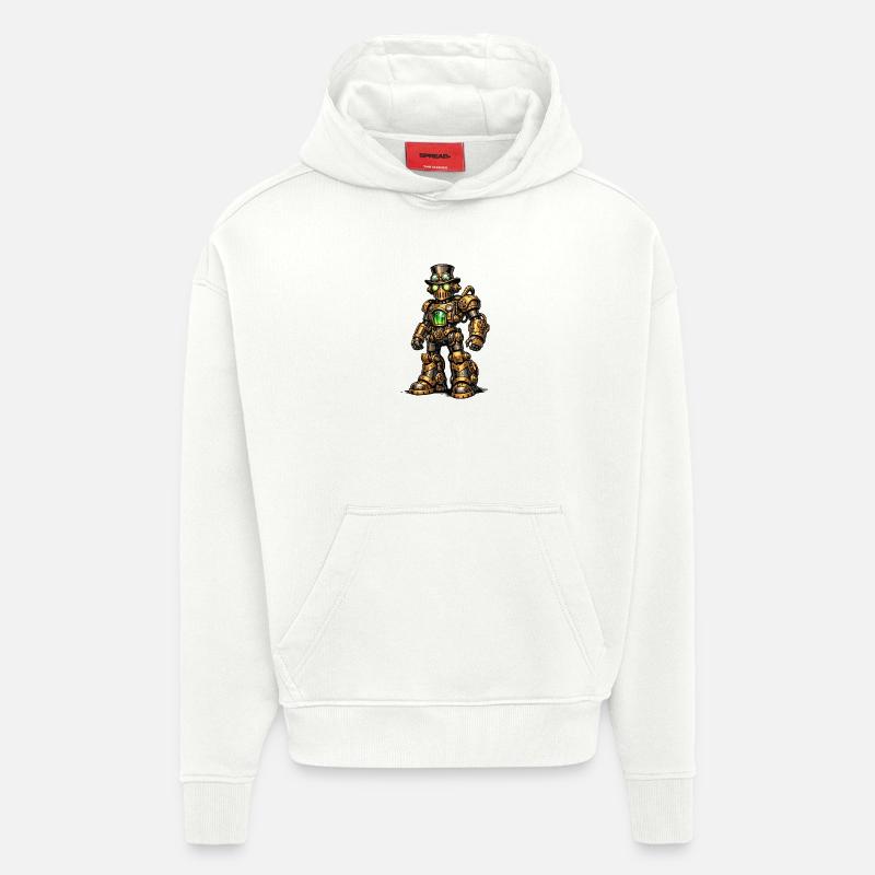 Steampunk-robot - Heavyweight Oversized Organic hettegenser produsert i EU - OFF WHITE