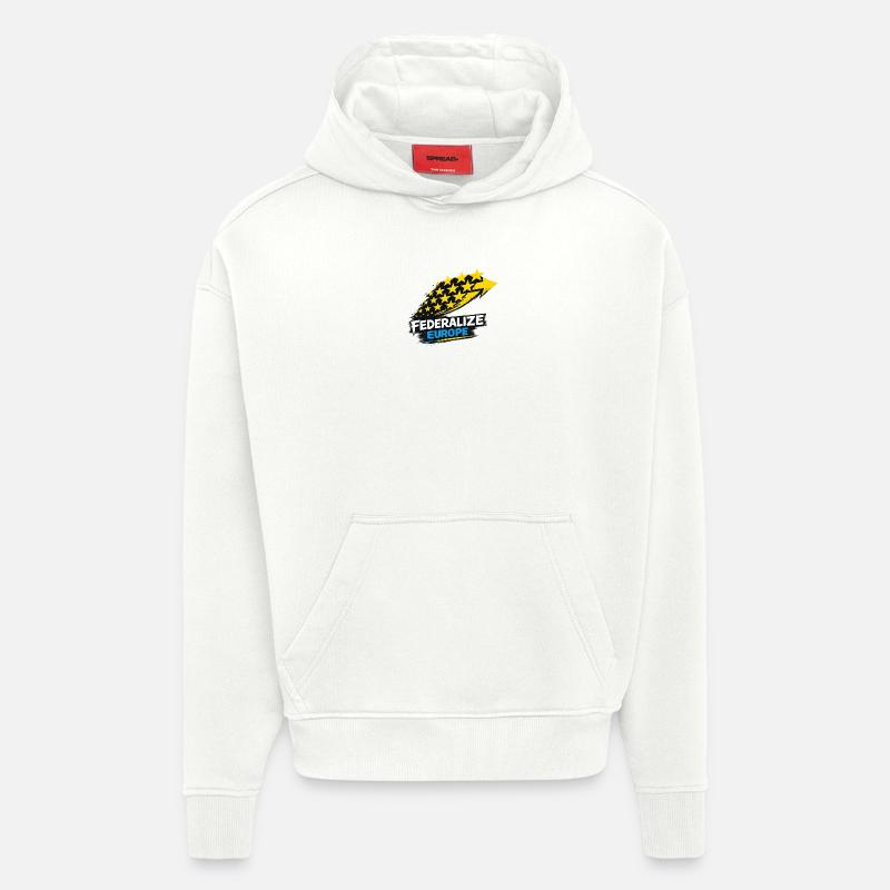Drapeau de style eurofédéralisme - Sweat à capuche bio épais oversize fabriqué en UE - OFF WHITE