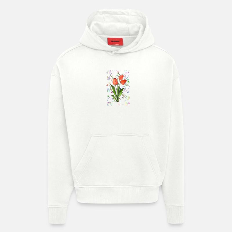 Fleur - Sweat à capuche bio épais oversize fabriqué en UE - OFF WHITE