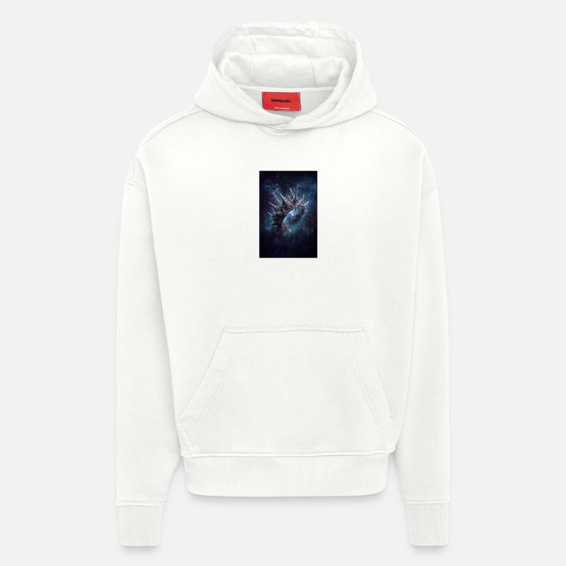 Couronne de nébuleuse épineuse - Sweat à capuche bio épais oversize fabriqué en UE - OFF WHITE