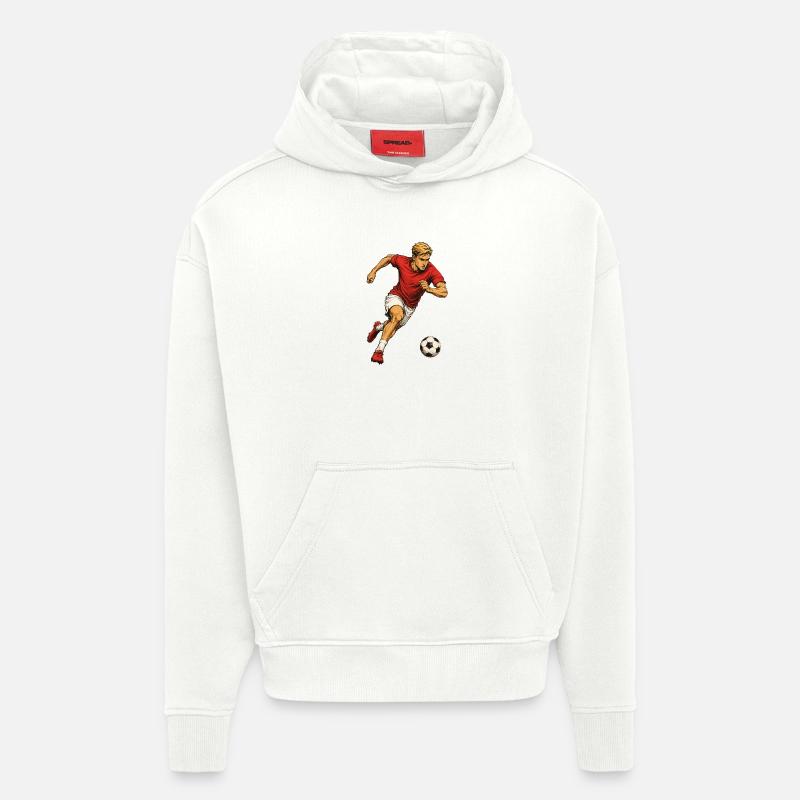Sprints de footballeur - Sweat à capuche bio épais oversize fabriqué en UE - OFF WHITE
