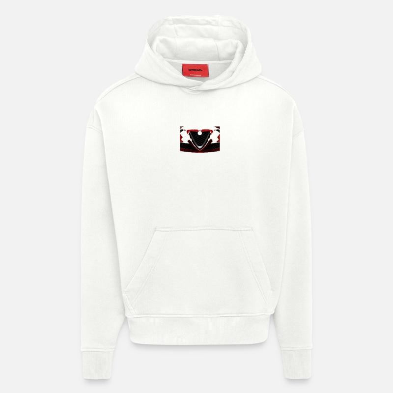 La grille de devant - Sweat à capuche bio épais oversize fabriqué en UE - OFF WHITE