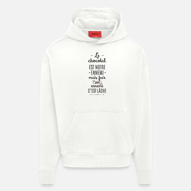 Le chocolat... - Sweat à capuche bio épais oversize fabriqué en UE - OFF WHITE