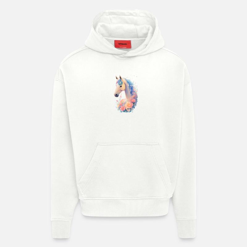 Blütenpferdchen - Hoodie- made by SPREAD  - OFF WHITE
