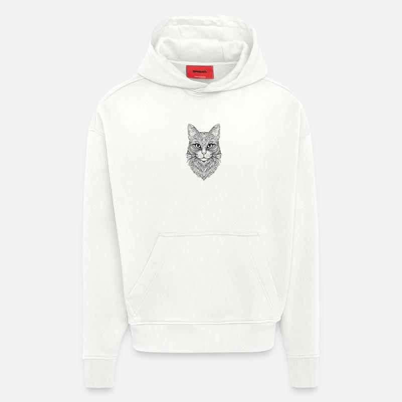Katze Mandala Design - Hoodie- made by SPREAD - OFF WHITE