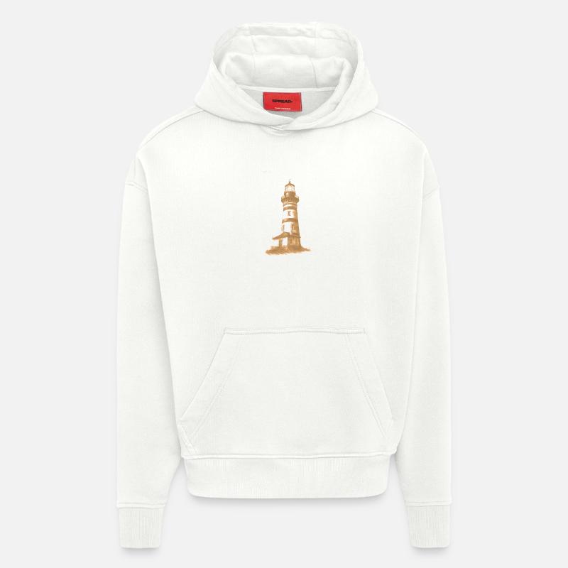 Accent de couleur phare - Sweat à capuche bio épais oversize fabriqué en UE - OFF WHITE