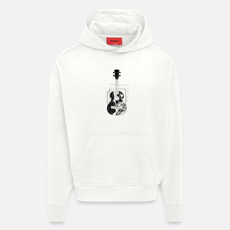 Ukulélé - Sweat à capuche bio épais oversize fabriqué en UE - OFF WHITE