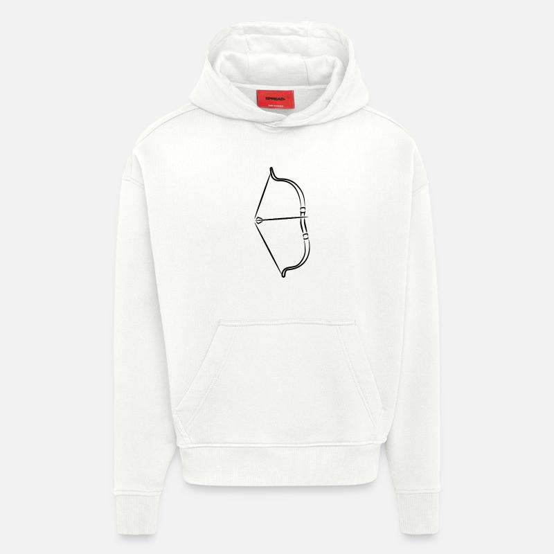Croquis d’arc et de flèches - Sweat à capuche bio épais oversize fabriqué en UE - OFF WHITE