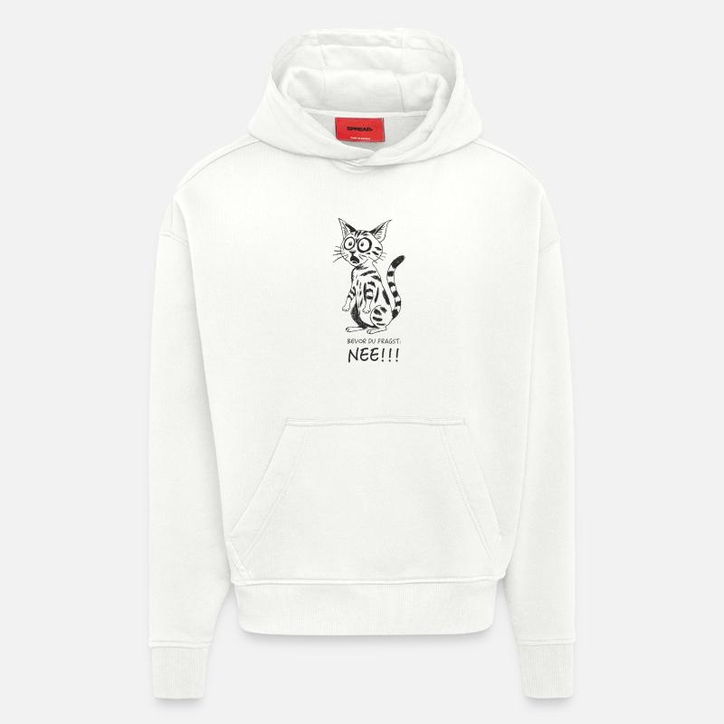Avant que tu ne demandes. - Sweat à capuche bio épais oversize fabriqué en UE - OFF WHITE