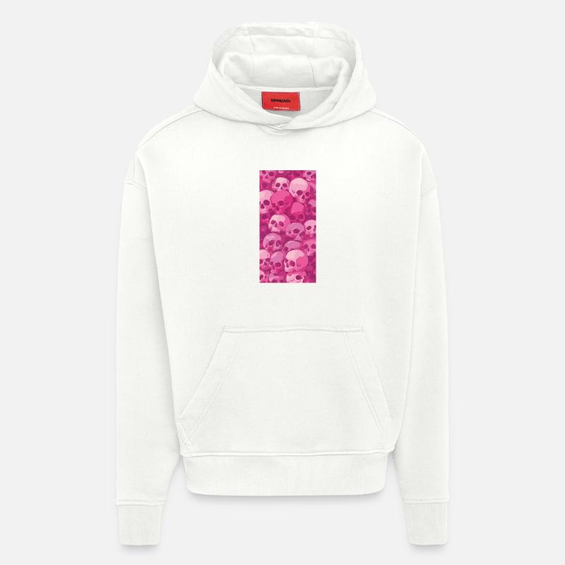 Pink Skull Muster - Hoodie- made by SPREAD  - OFF WHITE
