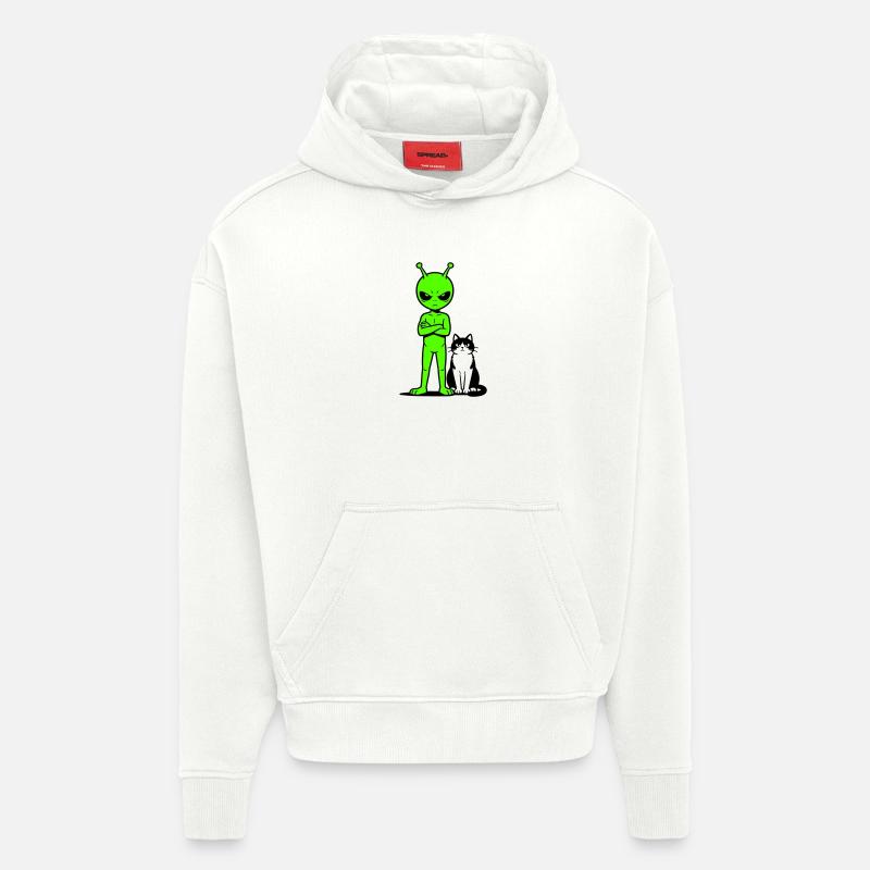 Alien Comic Humor - Hoodie- made by SPREAD  - OFF WHITE