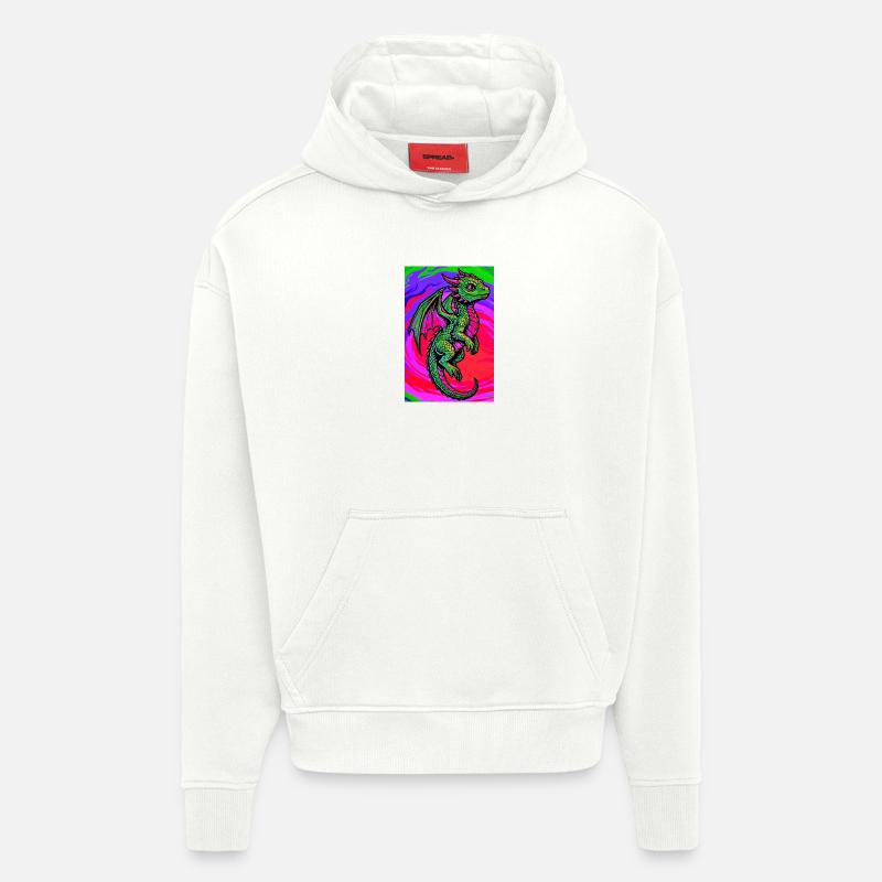 dragon - Sweat à capuche bio épais oversize fabriqué en UE - OFF WHITE