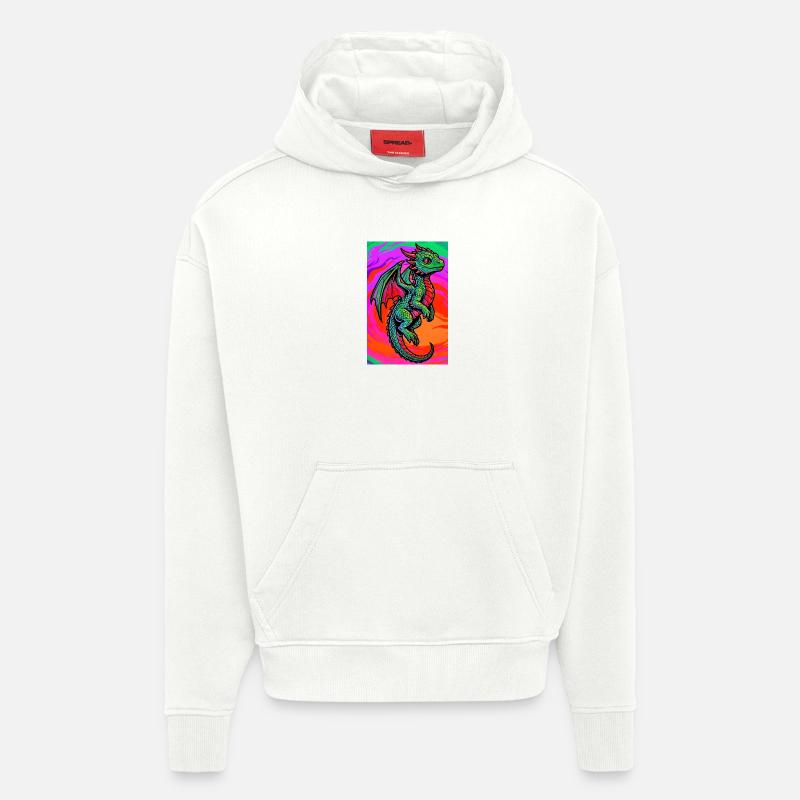 dragon - Sweat à capuche bio épais oversize fabriqué en UE - OFF WHITE