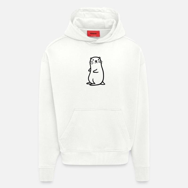 loutre - Sweat à capuche bio épais oversize fabriqué en UE - OFF WHITE
