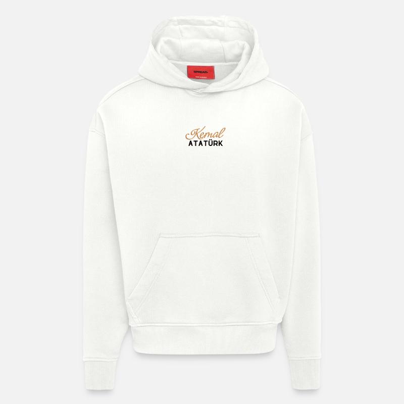 Conception d’Atatürk - Sweat à capuche bio épais oversize fabriqué en UE - OFF WHITE