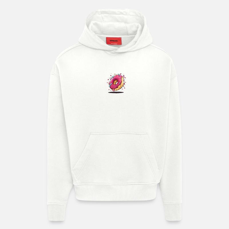 Conception de beignets - Sweat à capuche bio épais oversize fabriqué en UE - OFF WHITE