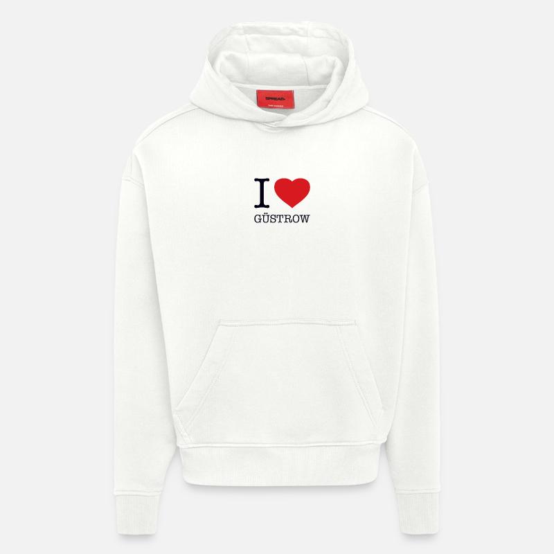 J’ADORE GÜSTROW - Sweat à capuche bio épais oversize fabriqué en UE - OFF WHITE