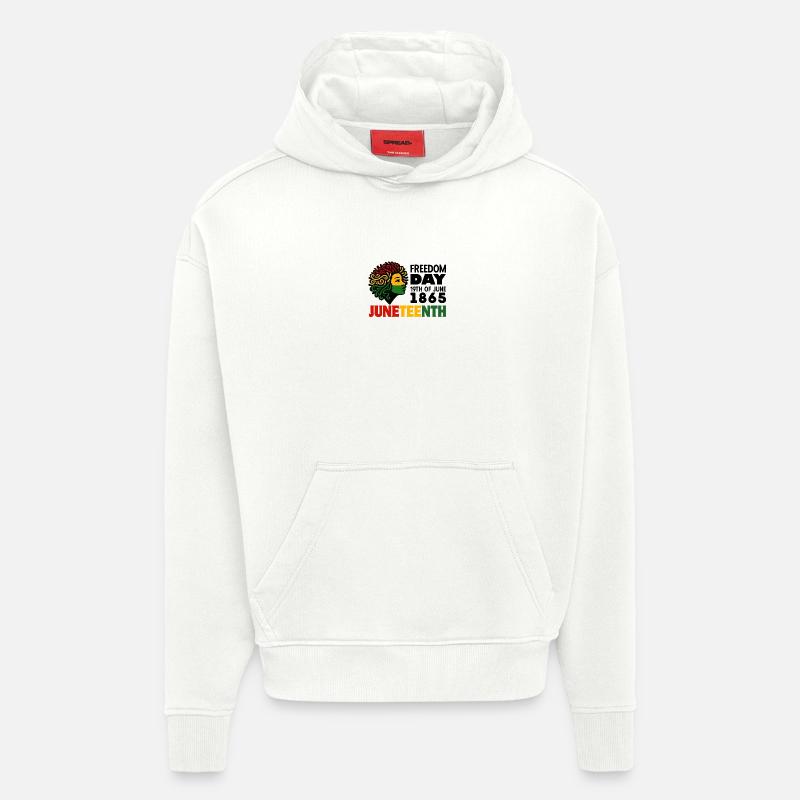 Juneteenth - Sweat à capuche bio épais oversize fabriqué en UE - OFF WHITE